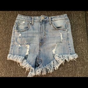 High waisted jean shorts